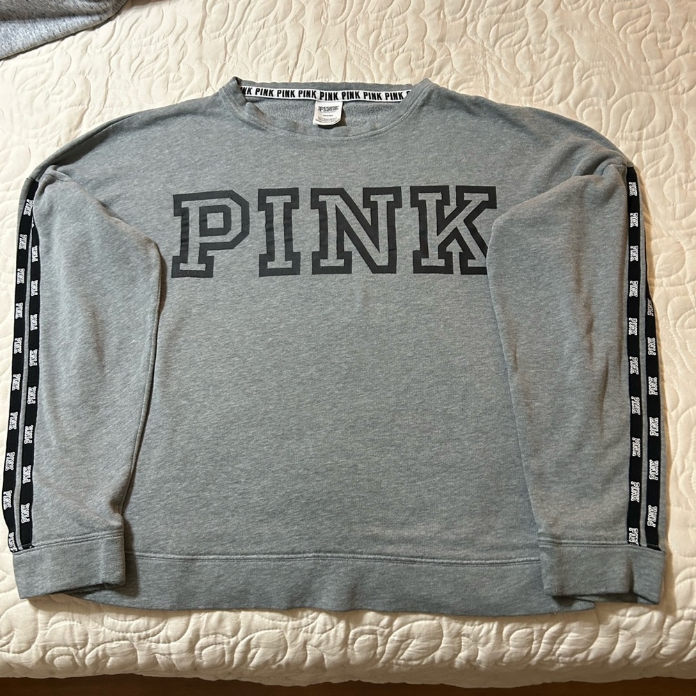 PINK Victoria's Secret Gray Long Sleeve Top